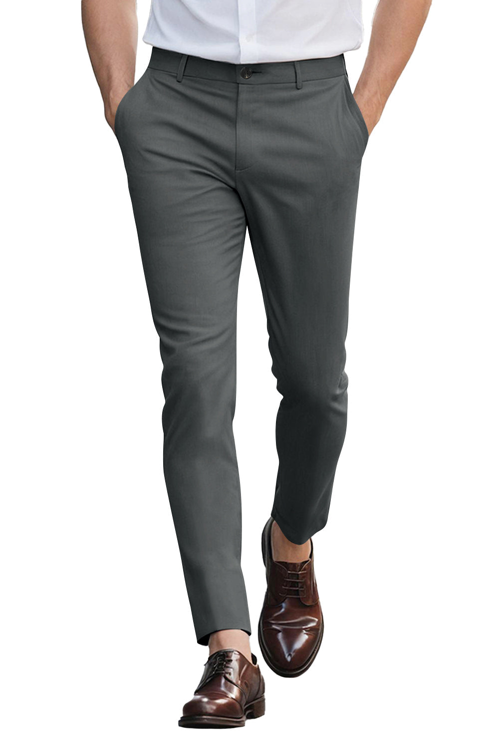 Mens Classic Fit Dress Pant - Dark Grey
