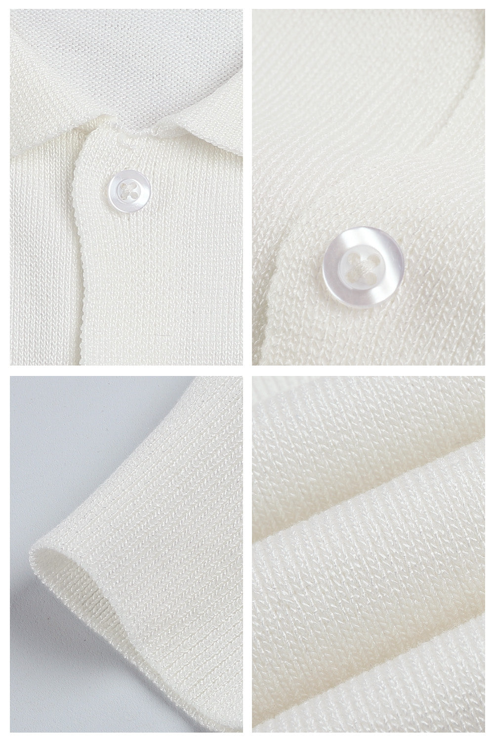 Men's White Slim Fit Polo Shirt - Button