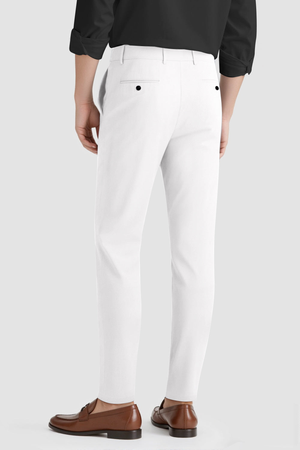 Mens Classic Fit Dress Pant - White