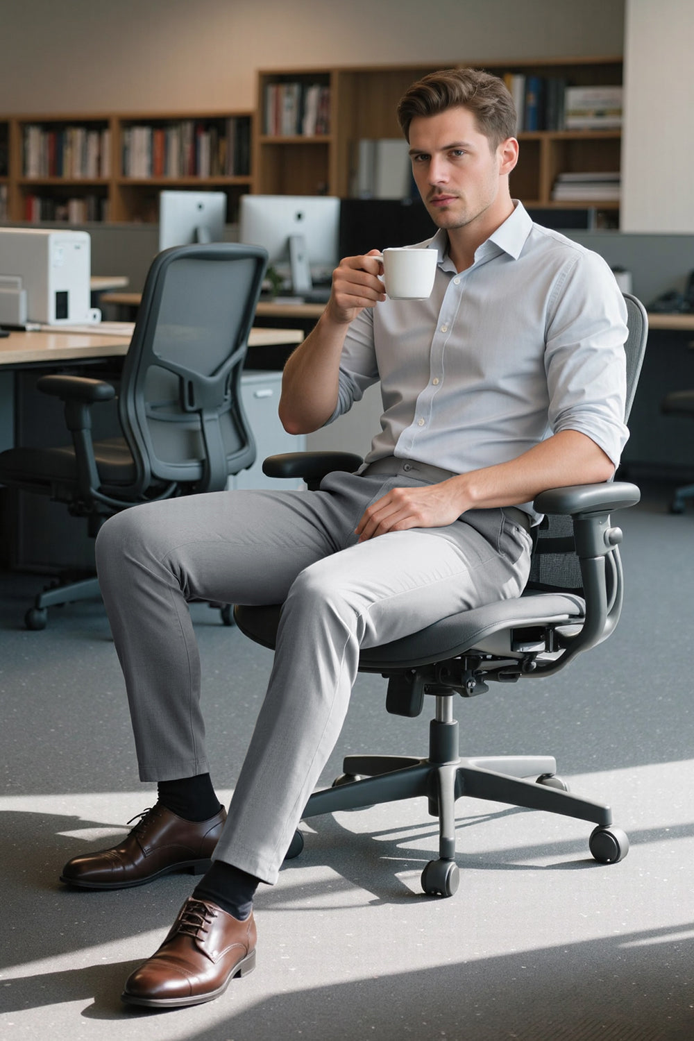 Mens Chino Pant - Light Grey
