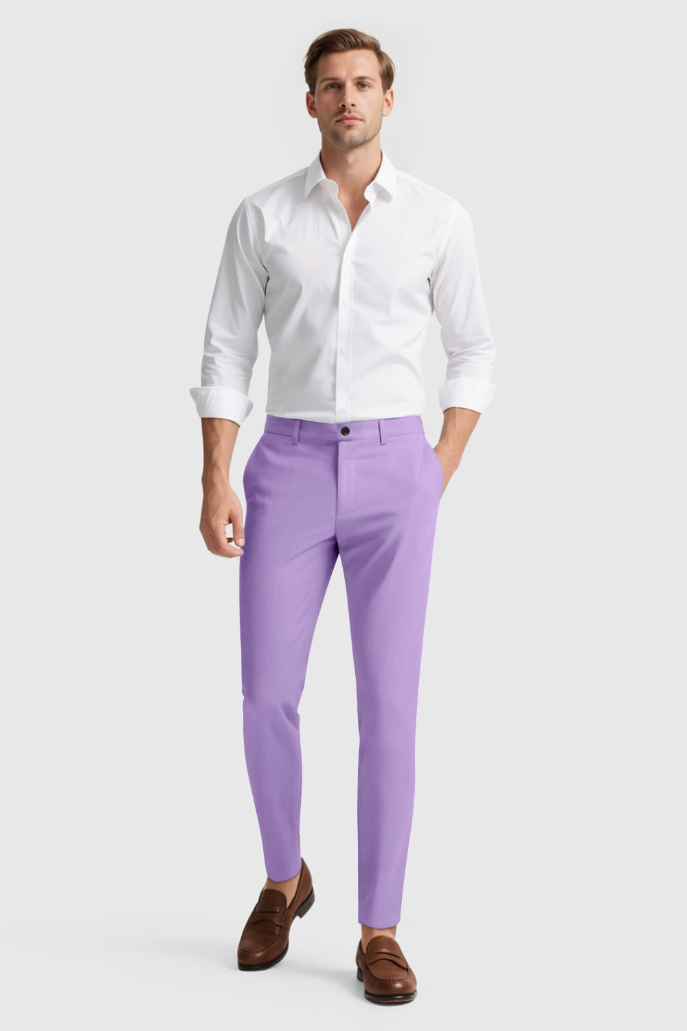Mens Classic Fit Dress Pant - Purple