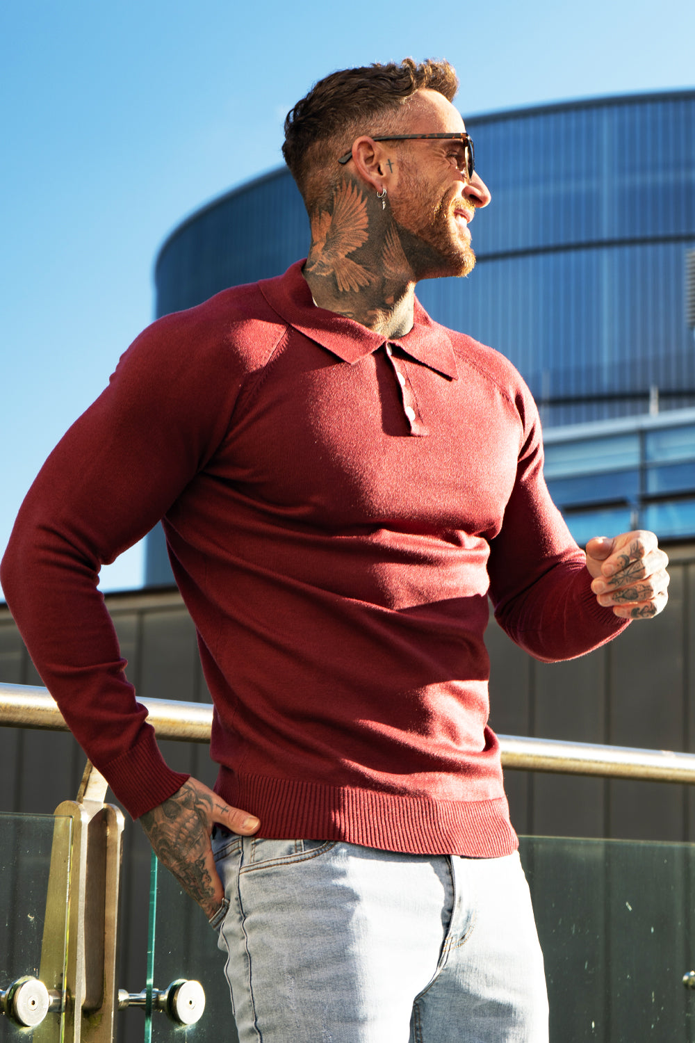 Men's Slim Fit Polo Shirt - Long Sleeve