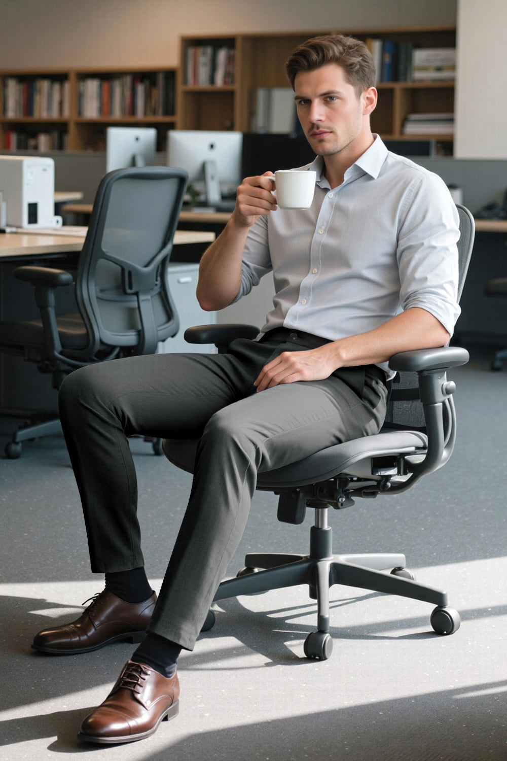 Mens Classic Fit Dress Pant - Dark Grey