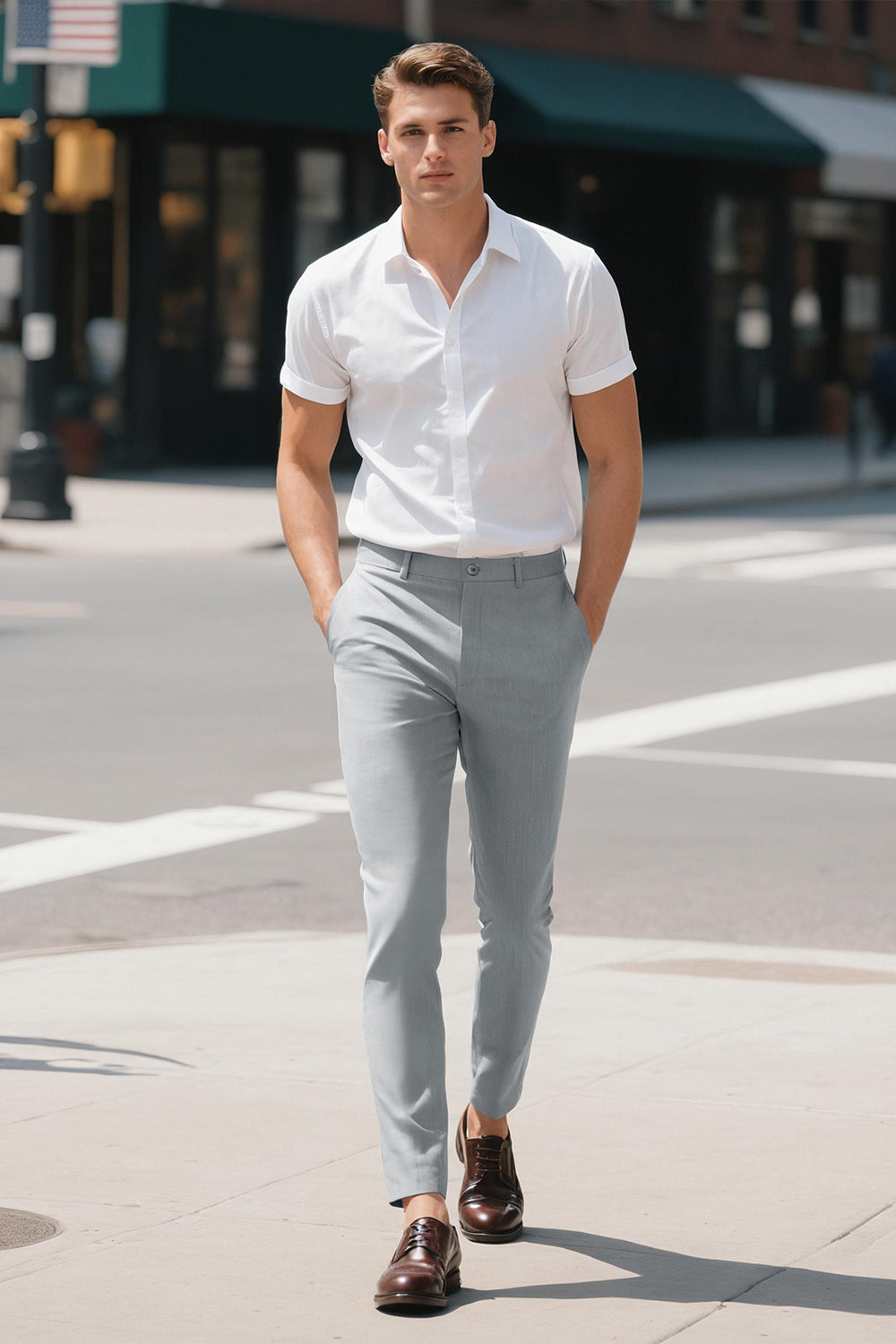 Mens Chino Pant - Light Grey