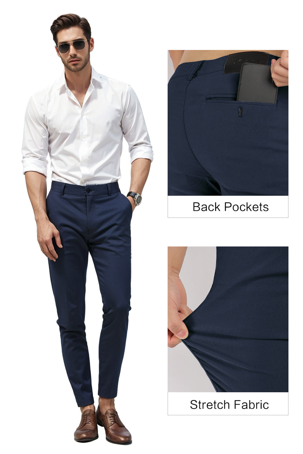 Men's Casual Chino Pant - Dark Blue
