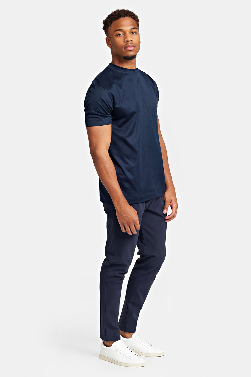 Men's Mercerized Cotton T-Shirt - Navy Blue