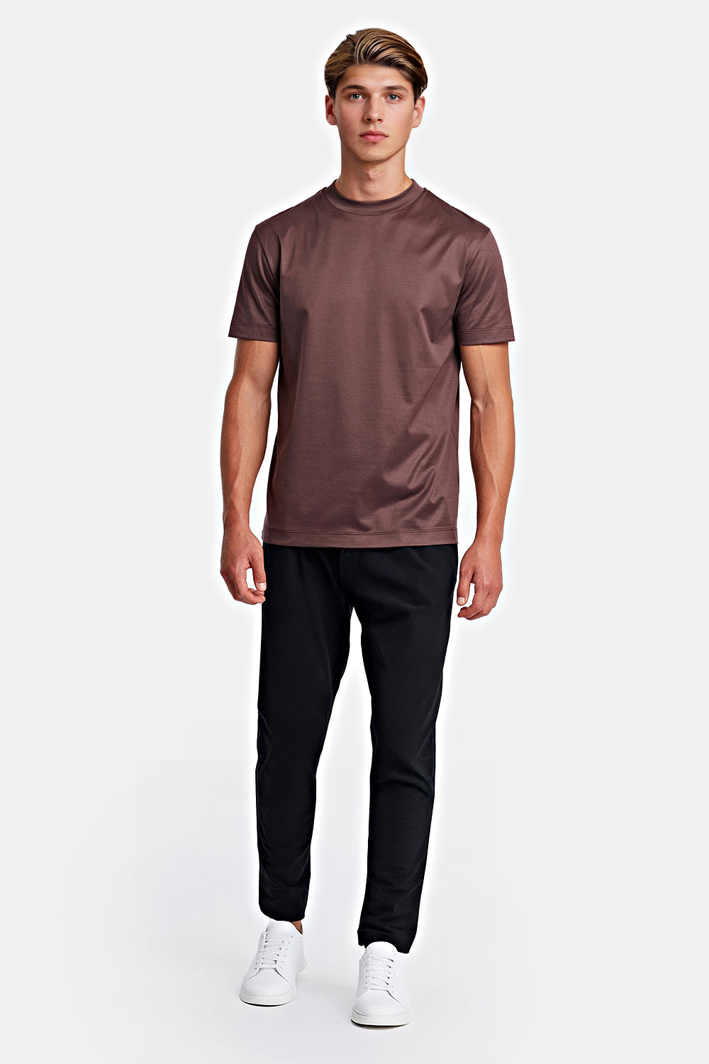 Men's Mercerized Cotton T-Shirt - Cocoa Brown
