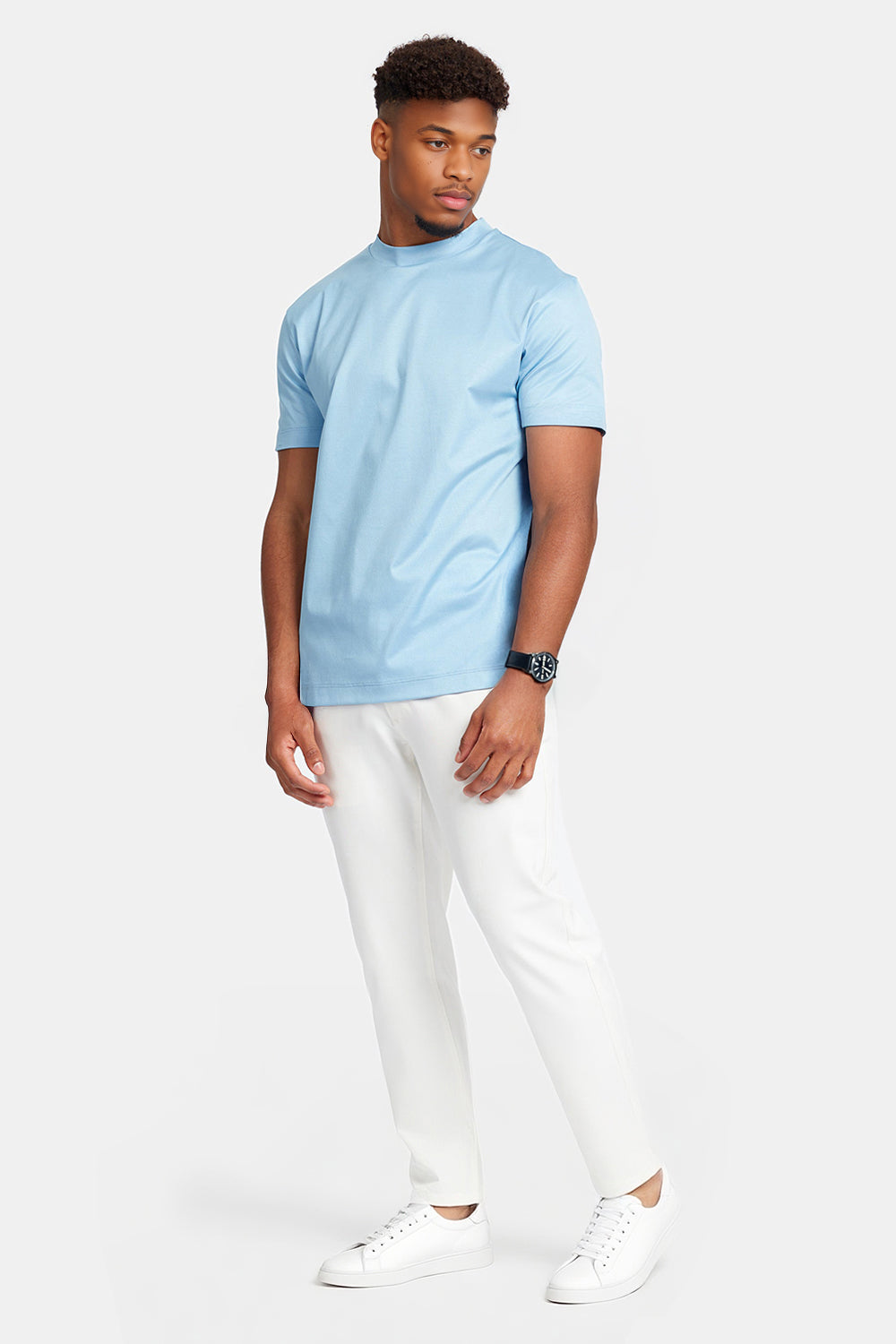 Men's Mercerized Cotton T-Shirt - Sky Blue