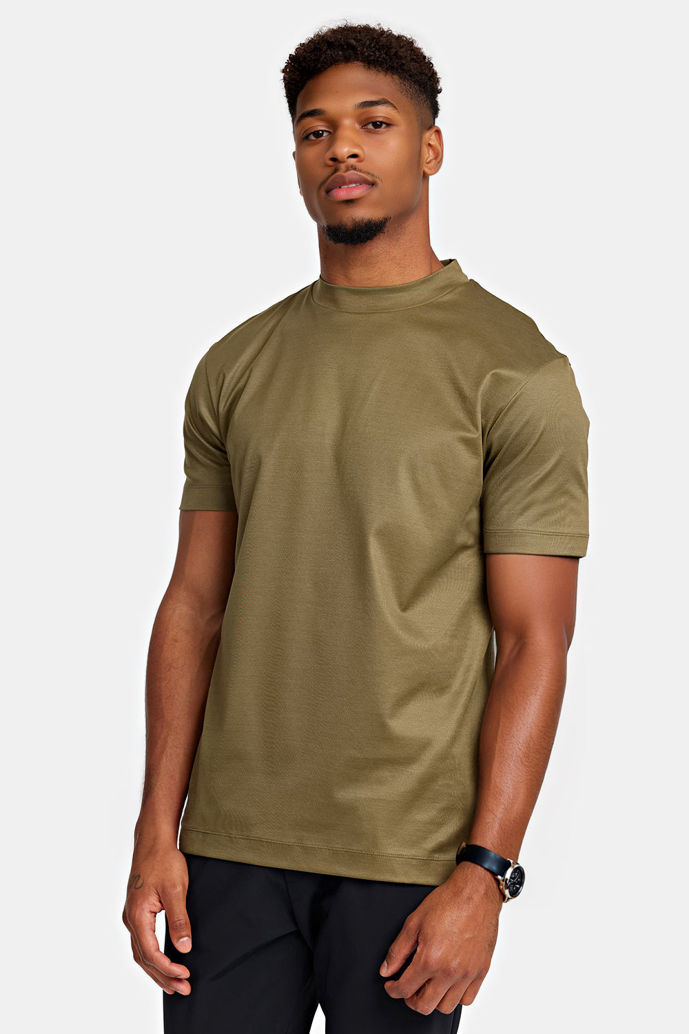 Men's Mercerized Cotton T-Shirt - Army Green