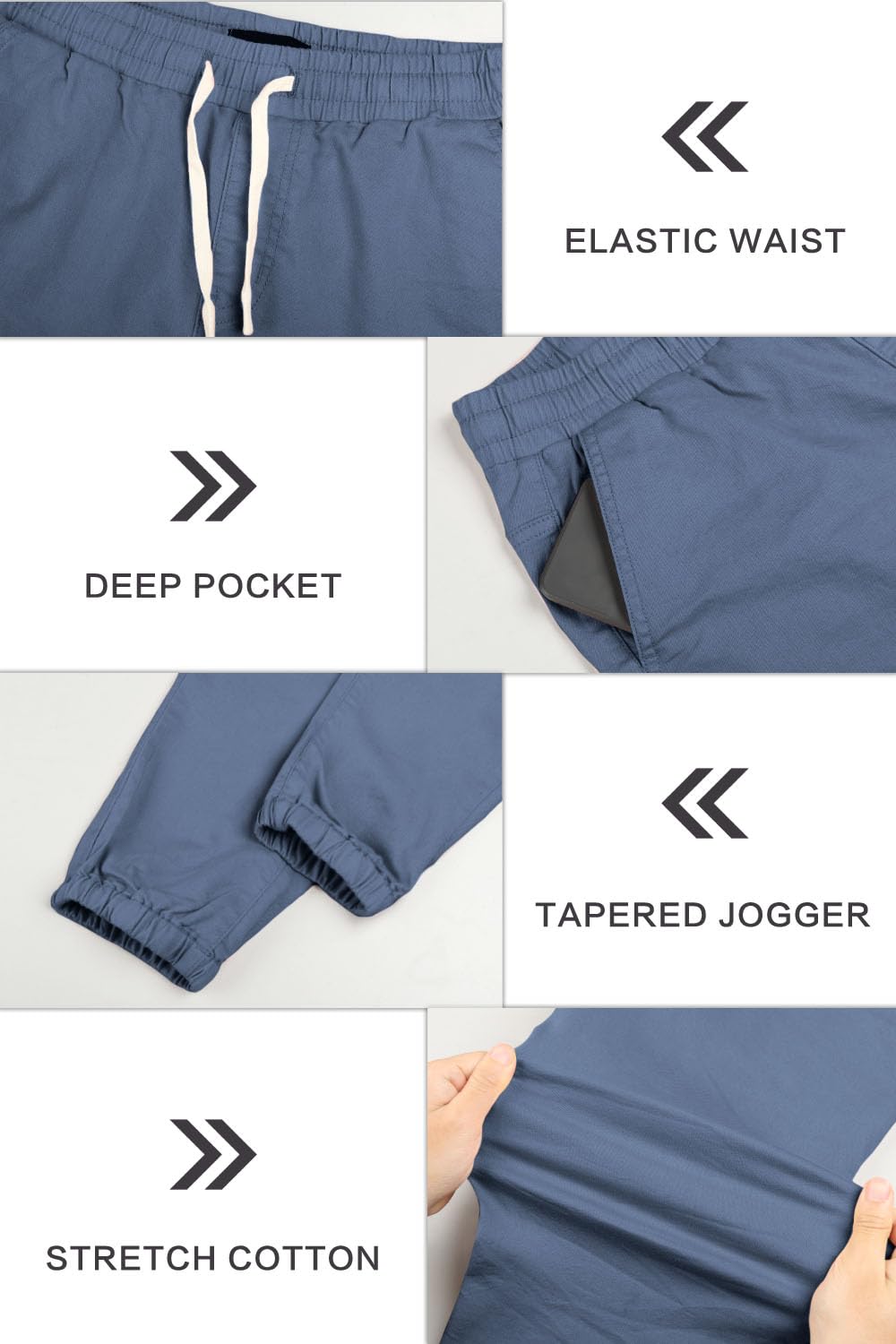 Mens Casual Stretch Pant - Blue