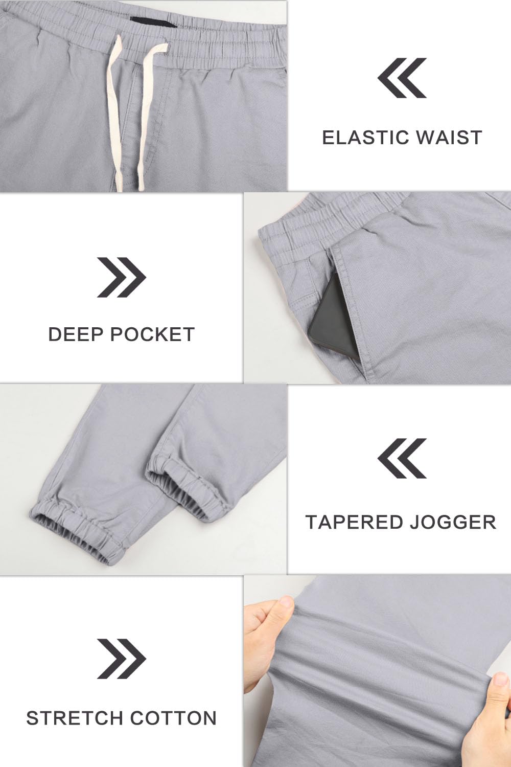 Mens Casual Stretch Pant - Grey