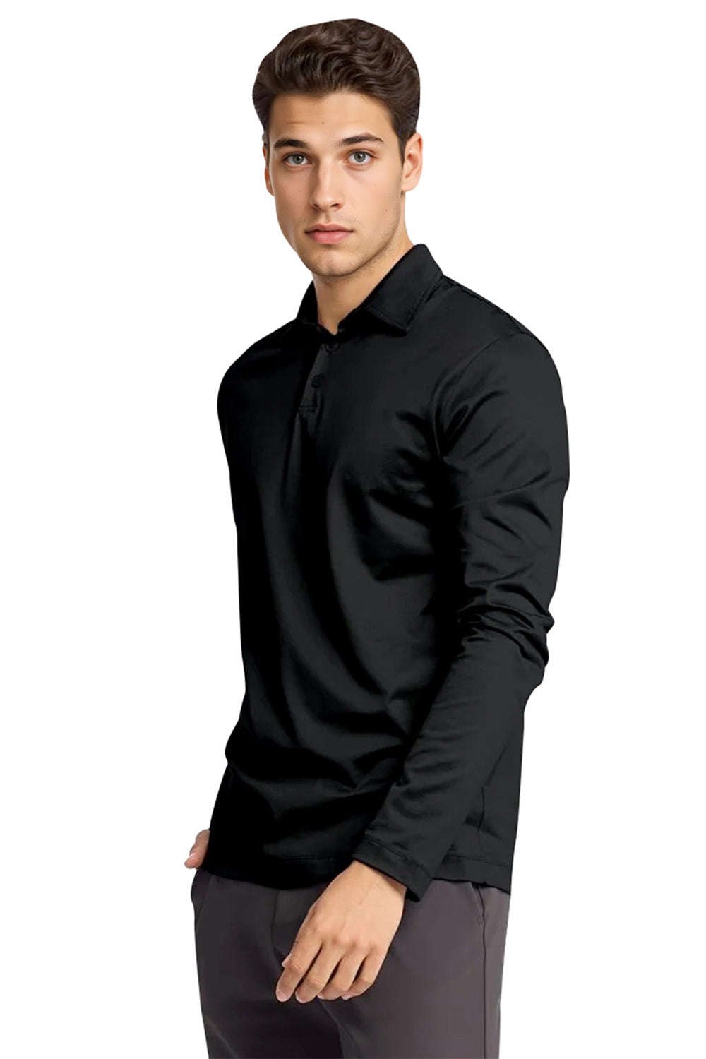 Men's Mercerized Cotton Polo Shirt - Black