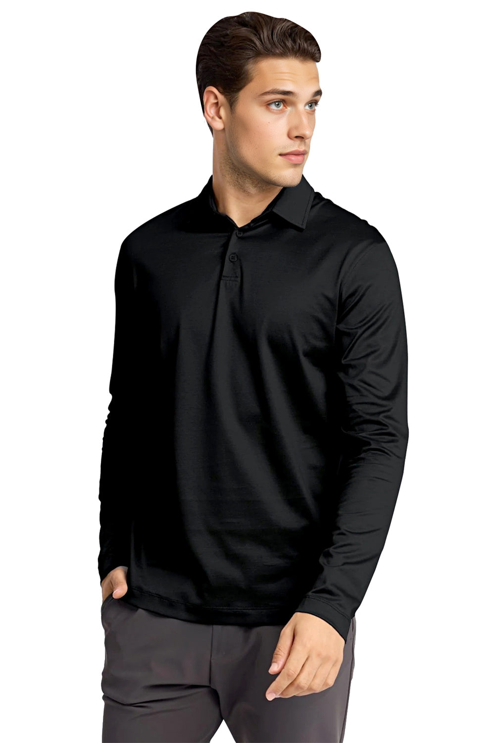 Men's Mercerized Cotton Polo Shirt - Black