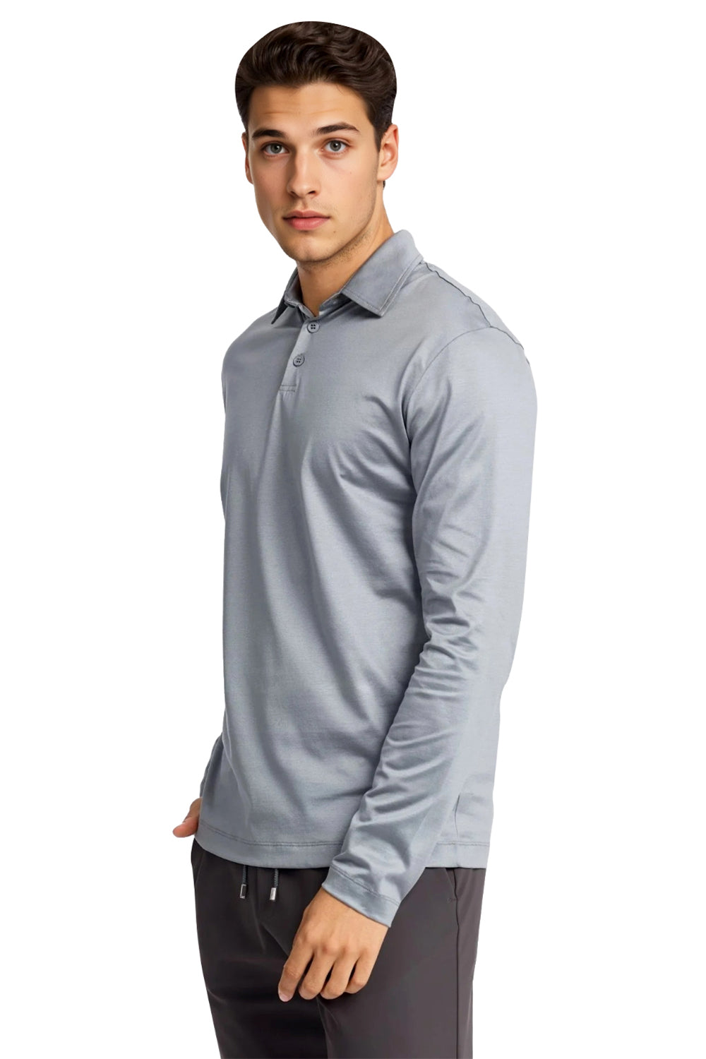 Men's Mercerized Cotton Polo Shirt - Mist Grey