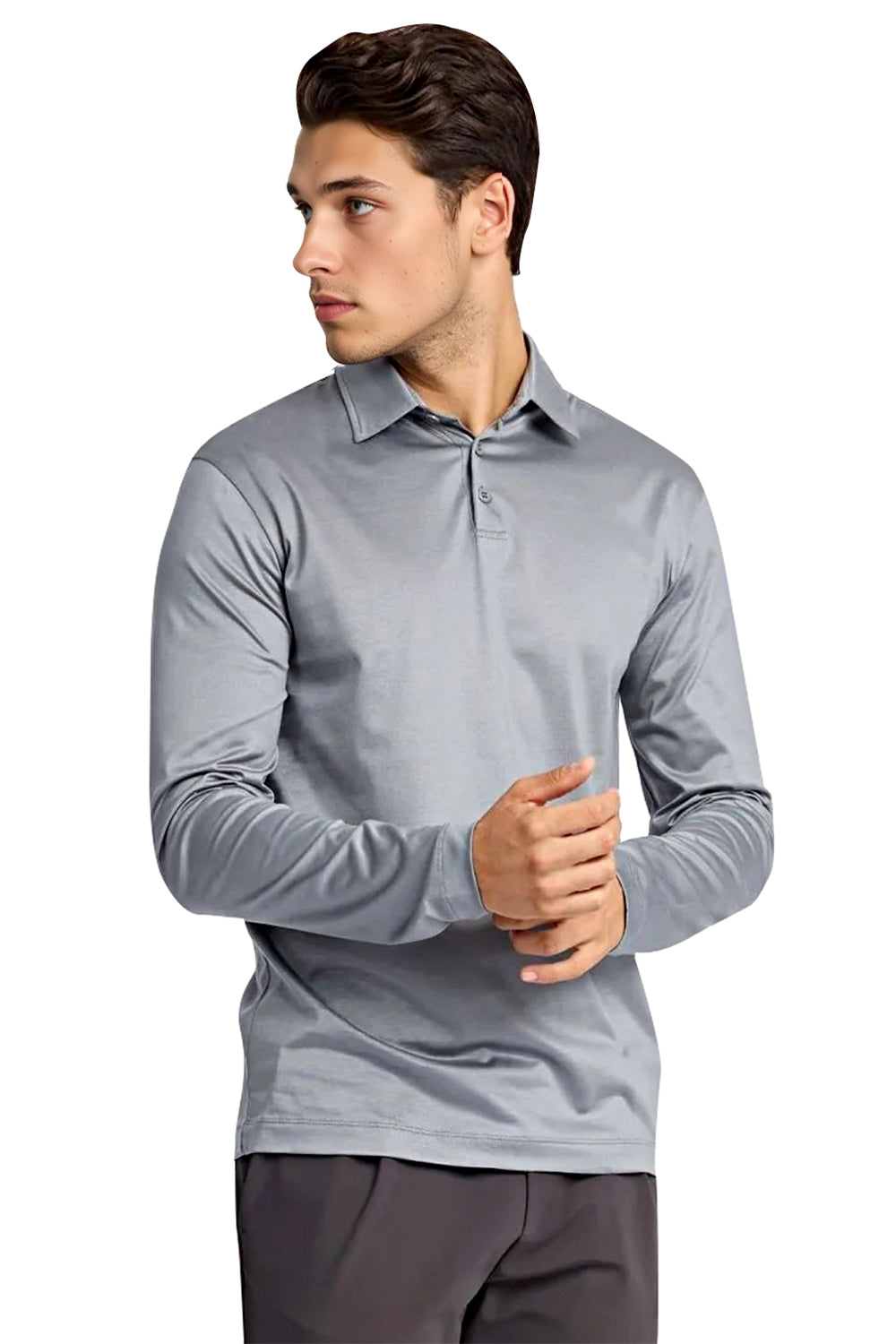 Men's Mercerized Cotton Polo Shirt - Mist Grey
