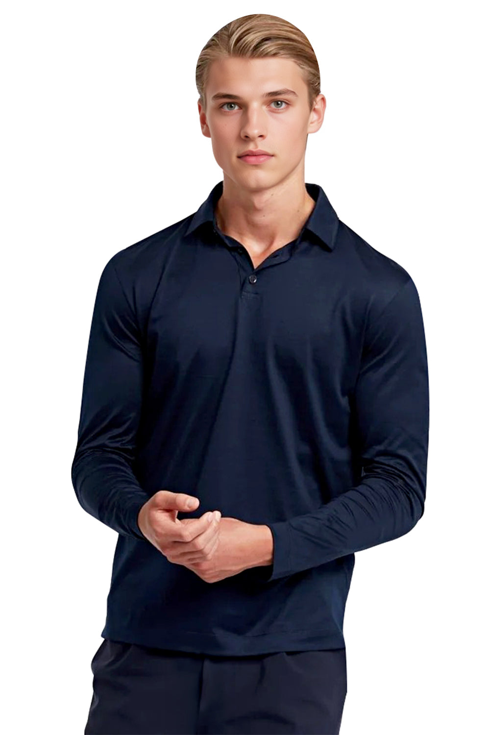 Men's Mercerized Cotton Polo Shirt - Midnight Blue