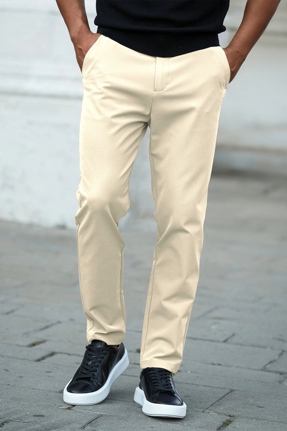 Mens Slim Fit Dress Pant - Off White