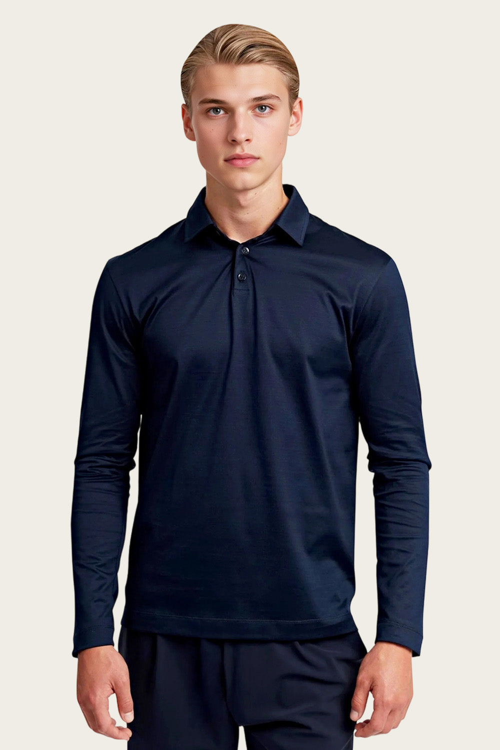 Men's Mercerized Cotton Polo Shirt - Midnight Blue