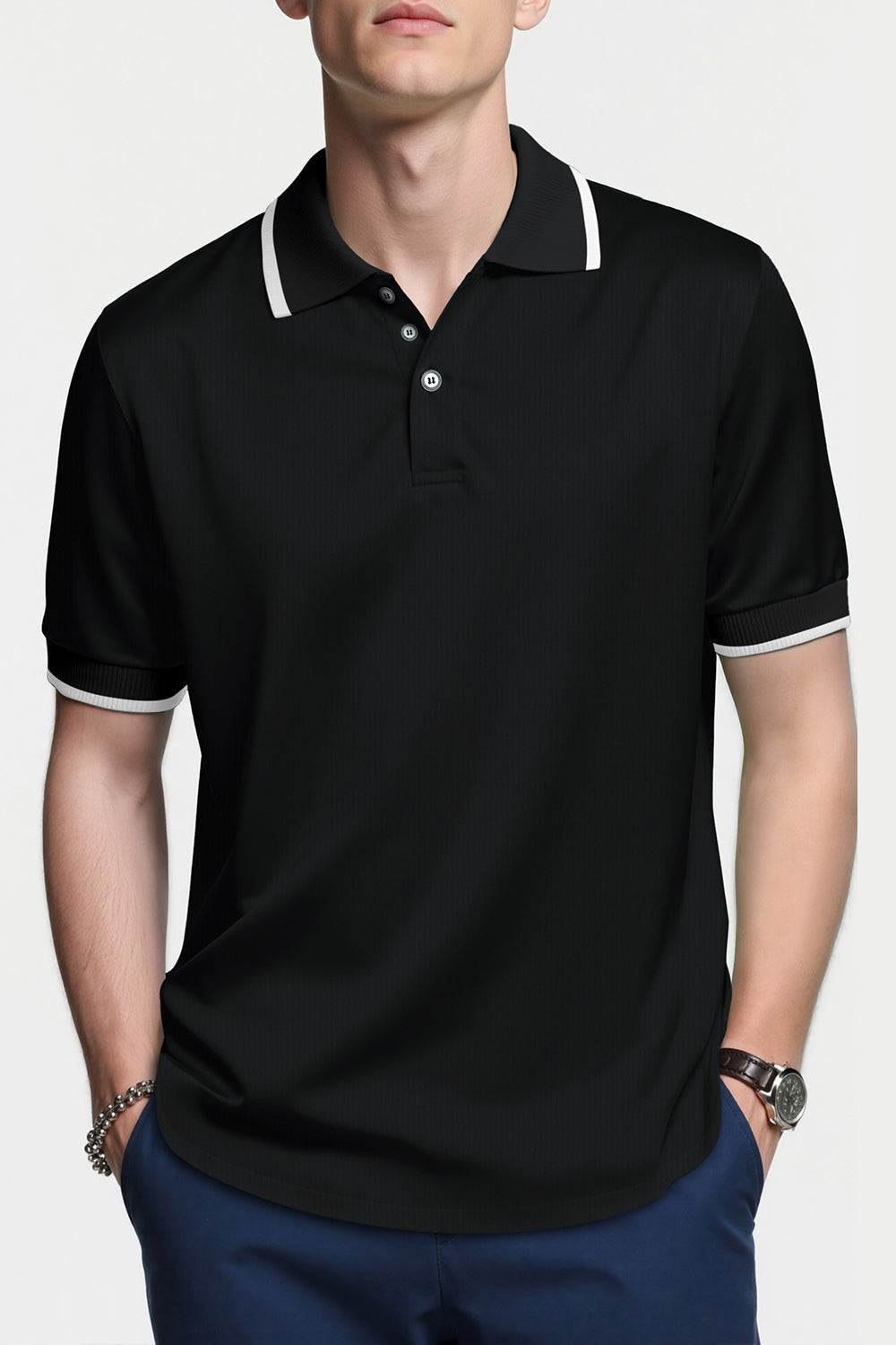 Men's High Quality Slim Fit Polo Shirt - Black
