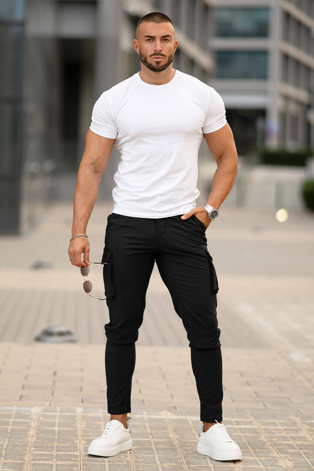 Men Casual Cargo Pant - Black