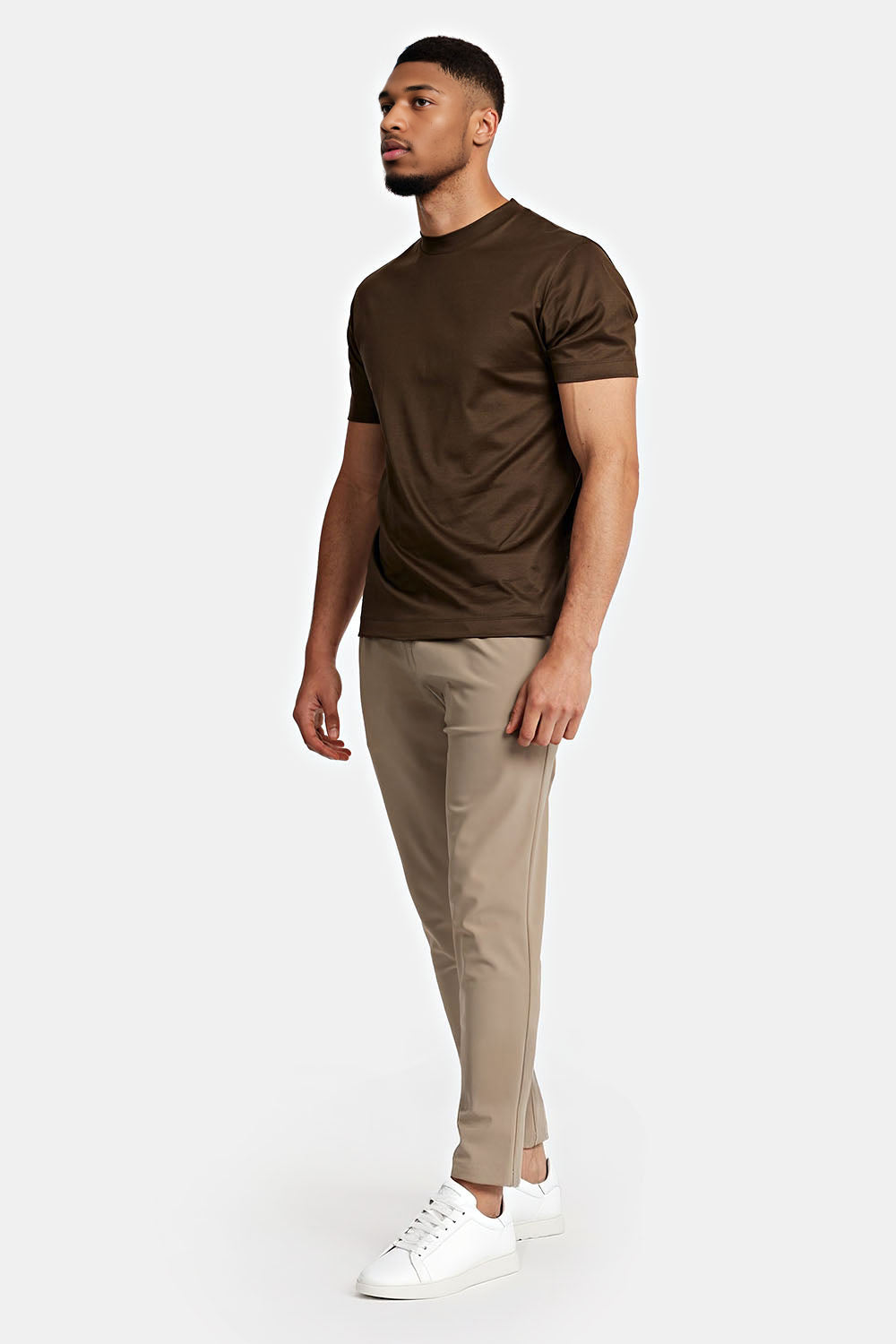 Men's Mercerized Cotton T-Shirt - Dark Brown
