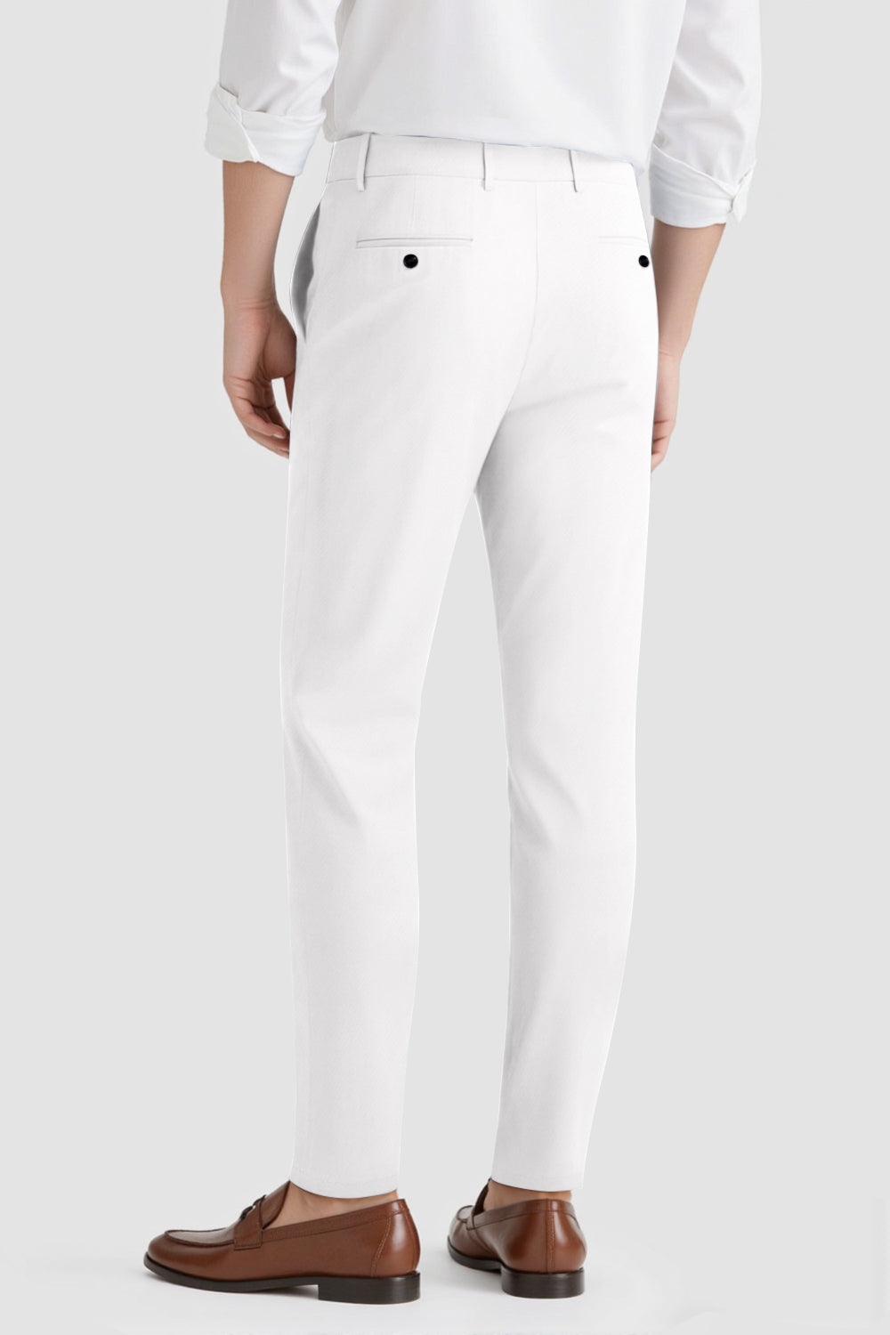 Mens Classic Fit Dress Pant - White