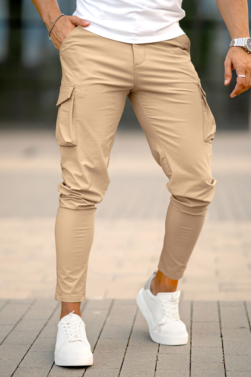 Men Casual Cargo Pant - Khaki