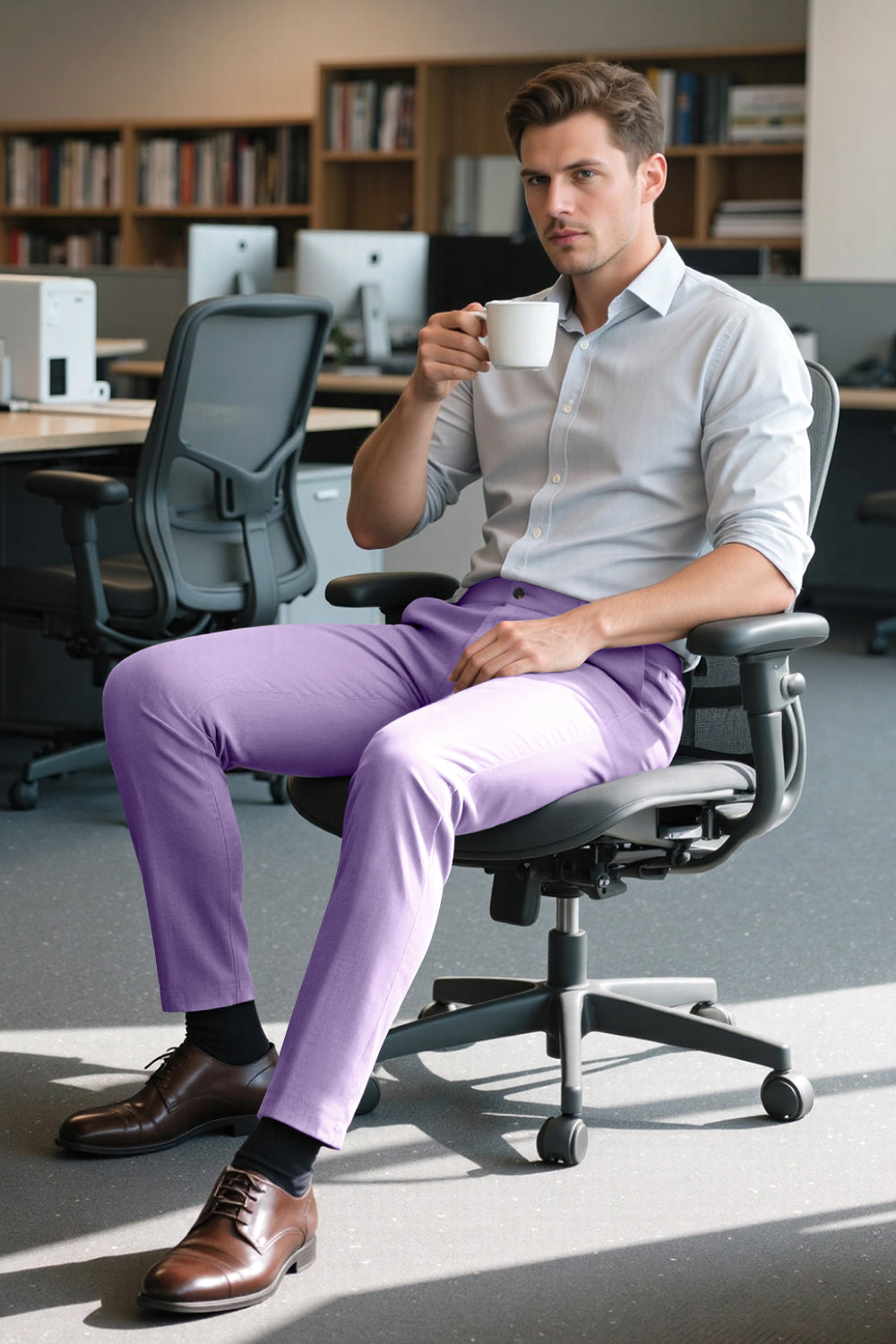 Mens Classic Fit Dress Pant - Purple