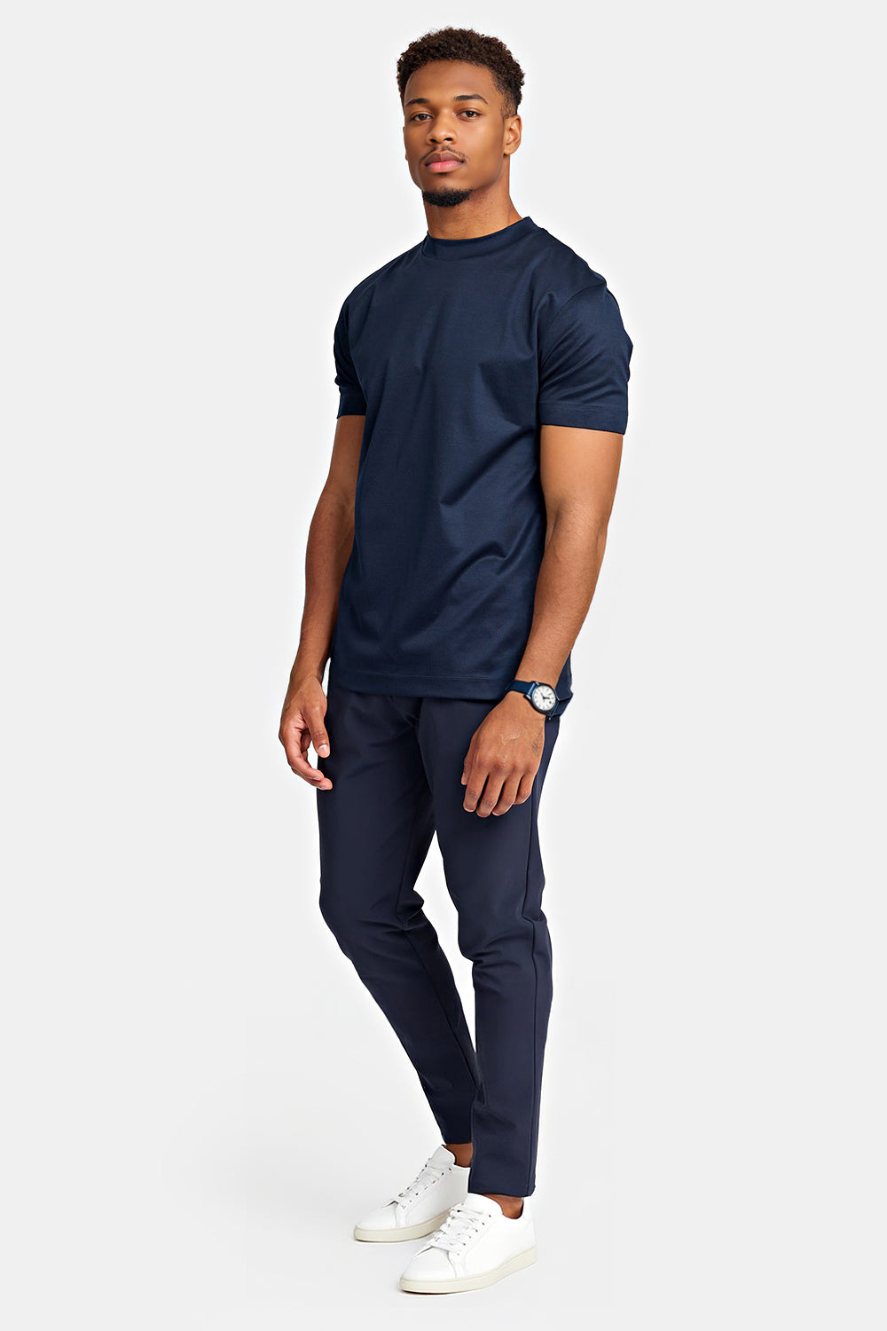 Men's Mercerized Cotton T-Shirt - Navy Blue