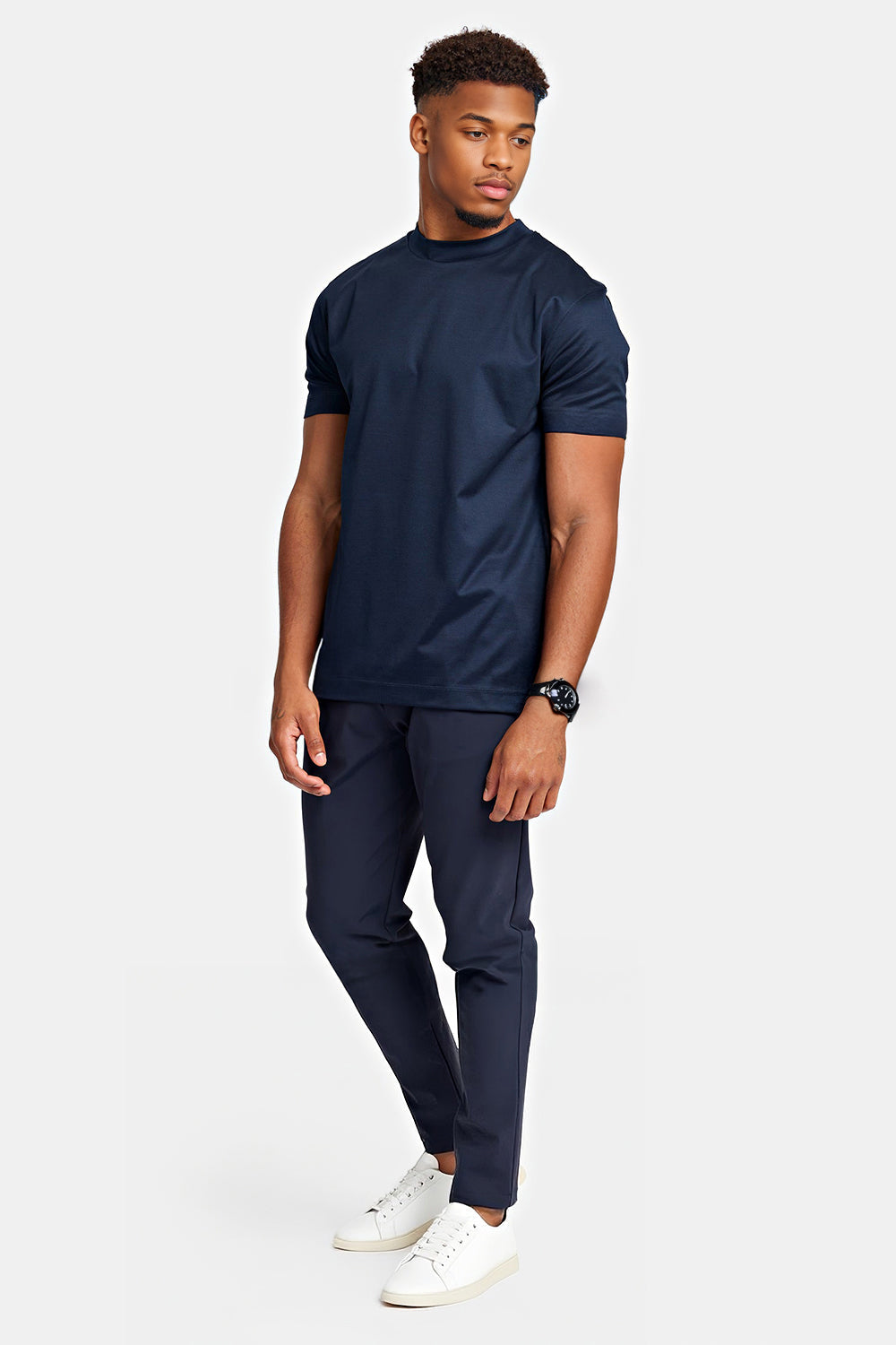 Men's Mercerized Cotton T-Shirt - Navy Blue