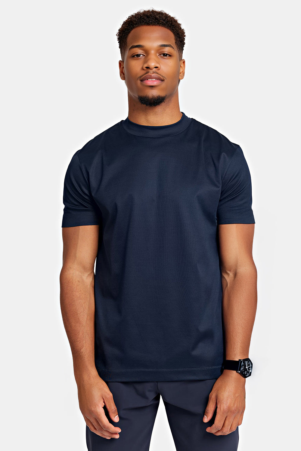 Men's Mercerized Cotton T-Shirt - Navy Blue