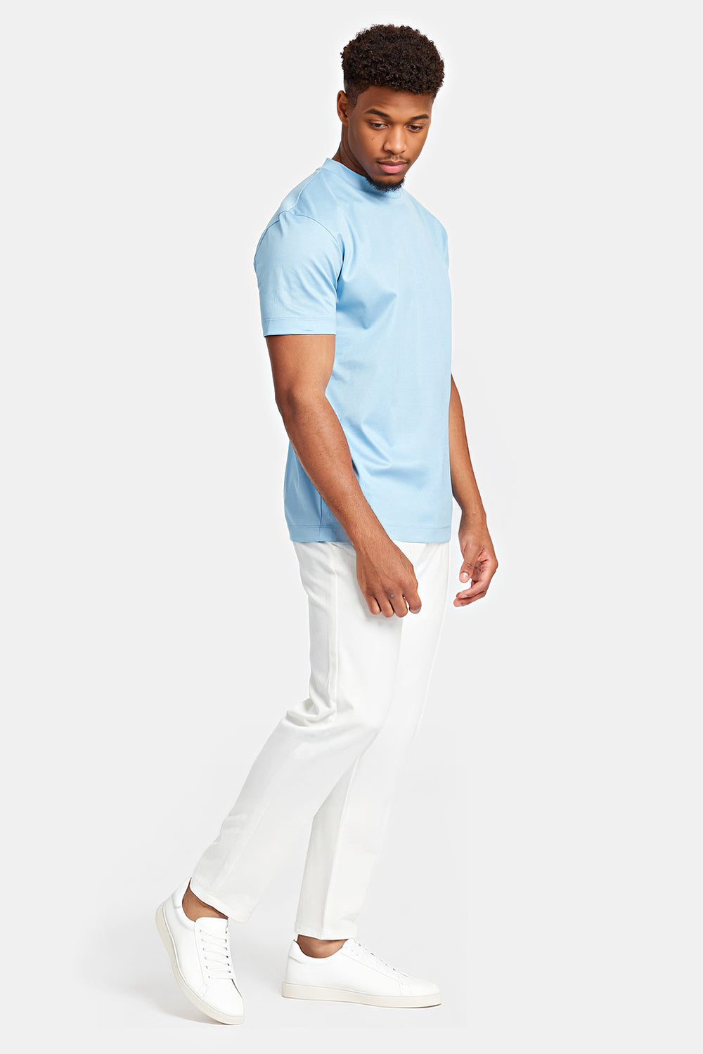 Men's Mercerized Cotton T-Shirt - Sky Blue
