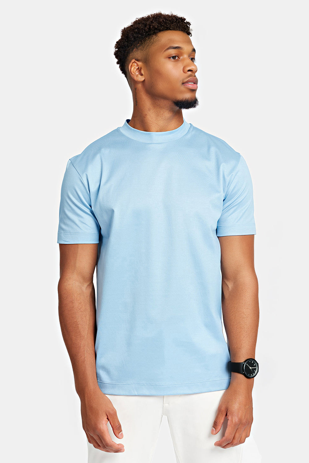 Men's Mercerized Cotton T-Shirt - Sky Blue