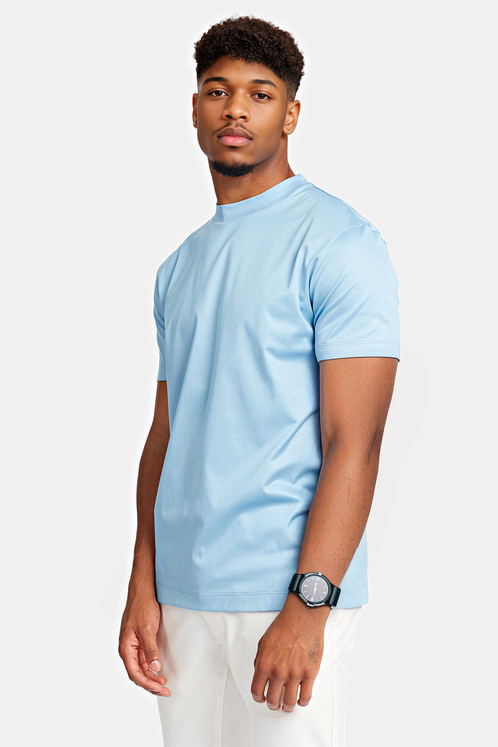 Men's Mercerized Cotton T-Shirt - Sky Blue