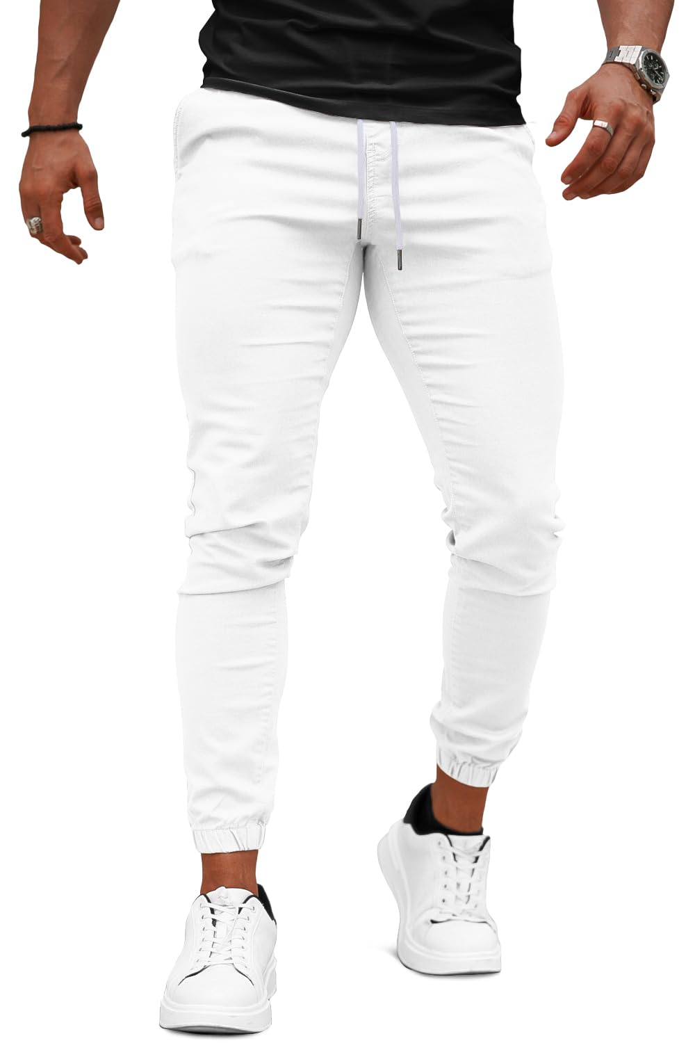 Mens Casual Stretch Pant - White