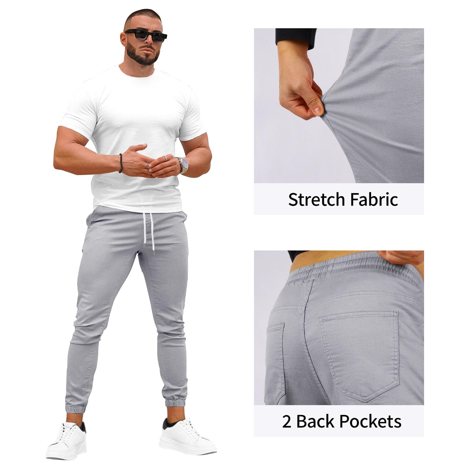 Mens Casual Stretch Pant - Grey