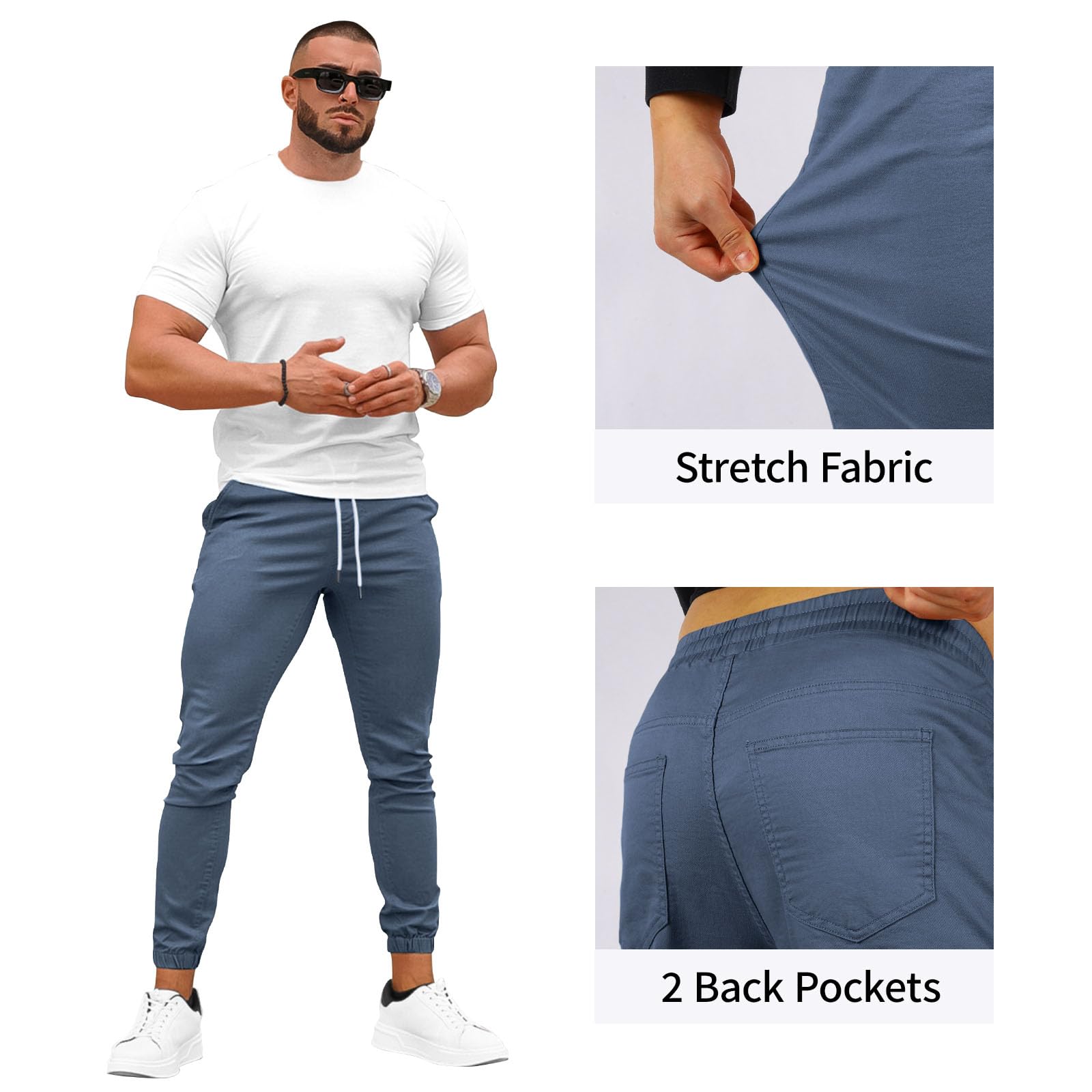 Mens Casual Stretch Pant - Blue