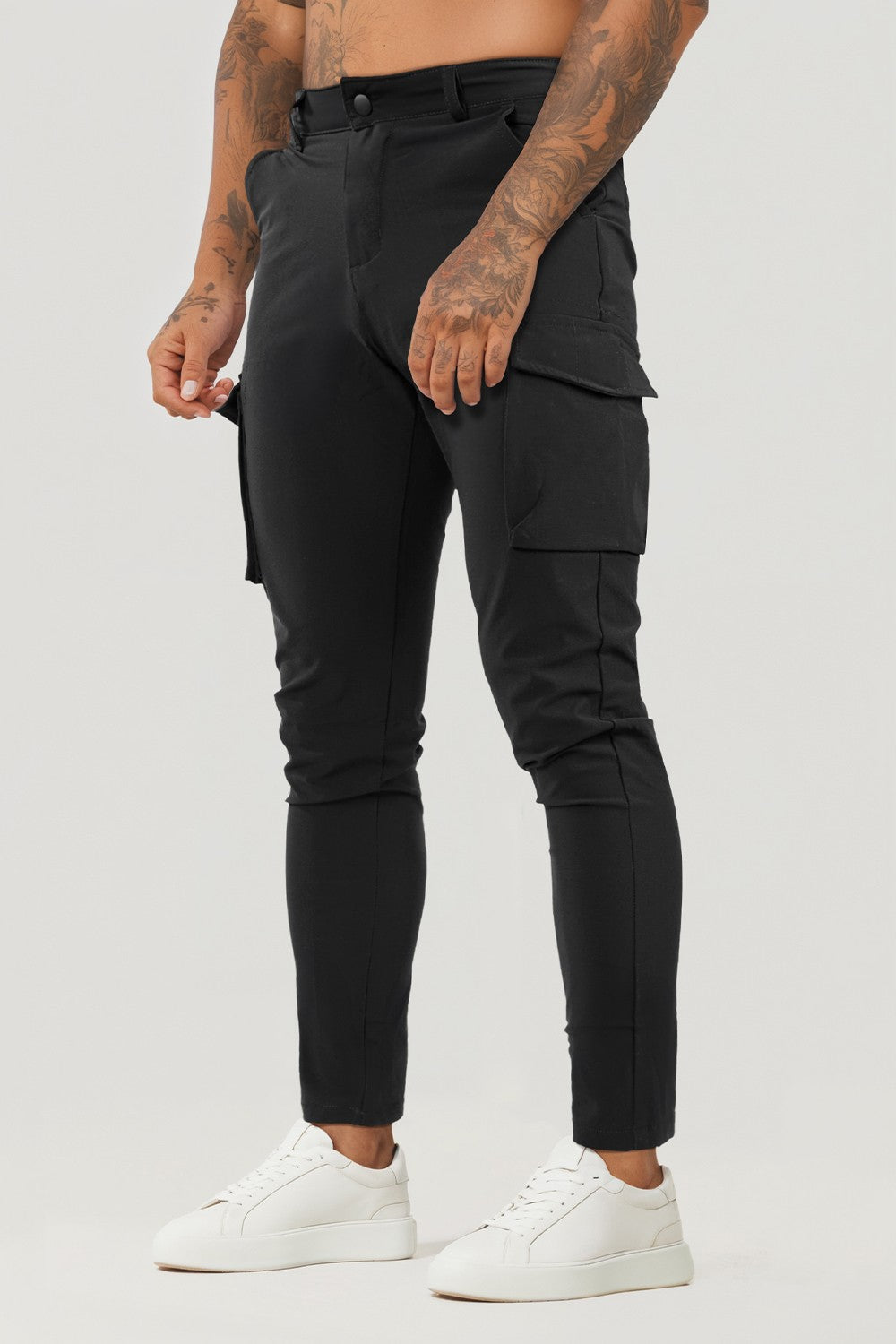 Men Casual Cargo Pant - Black
